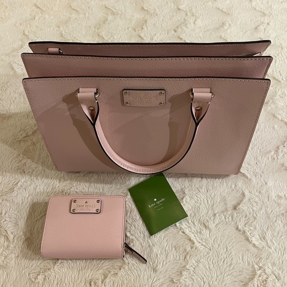 NWT Kate Spade Wellesley Satchel w/matching Kate Spade Cara Wallet Posy Pink 💕 - Picture 3 of 6